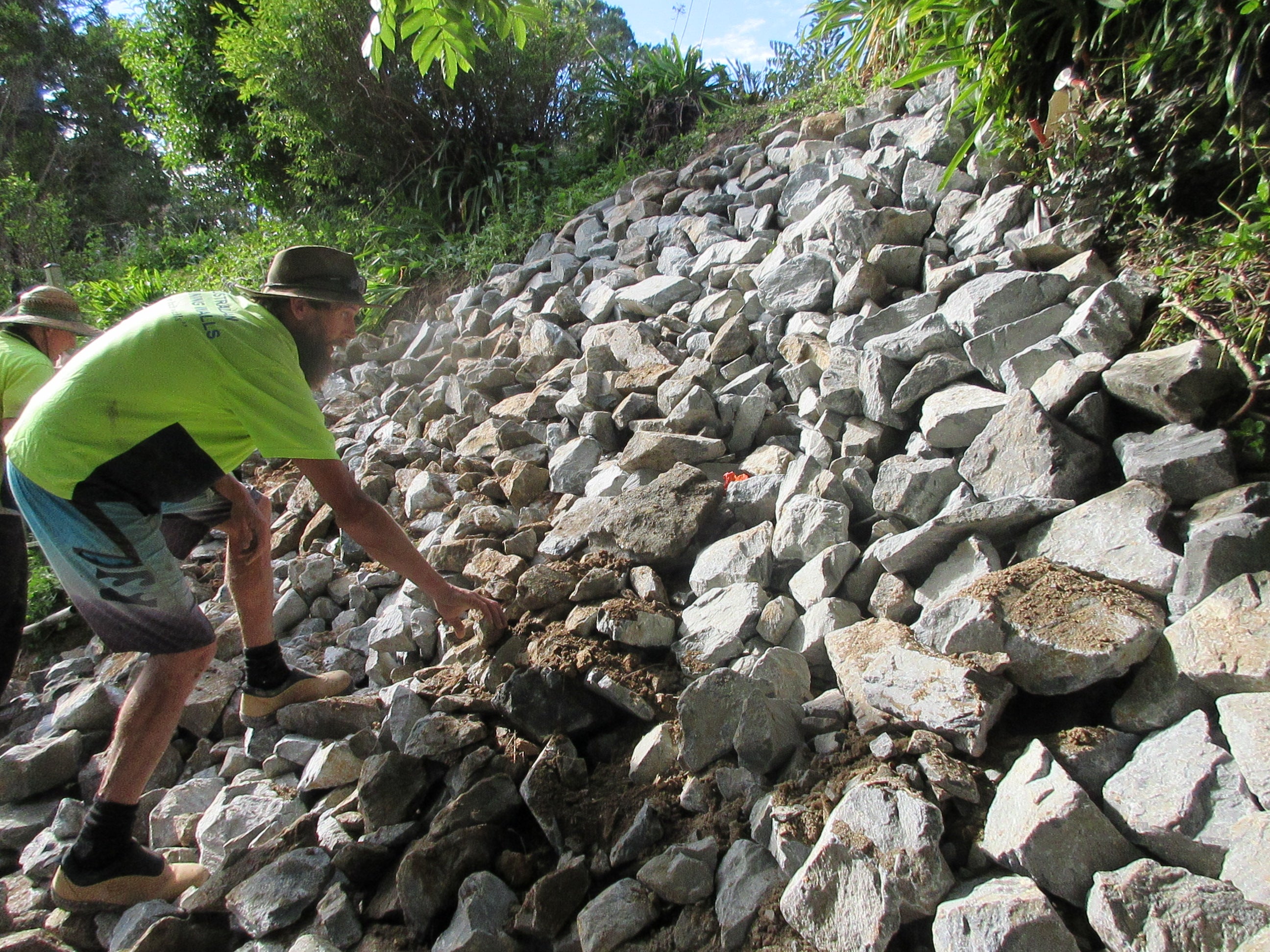 Rock Retaining Wall in Tallebudgera Valley - Landslip Remediation Project