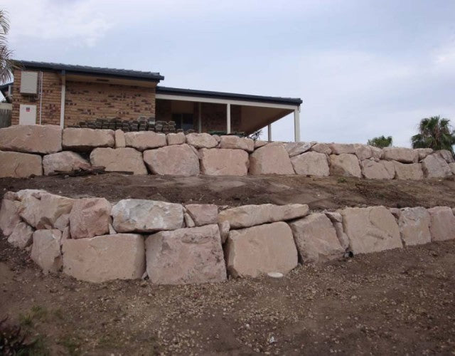Sandstone Boulder Wall Replacement in Gold Coast