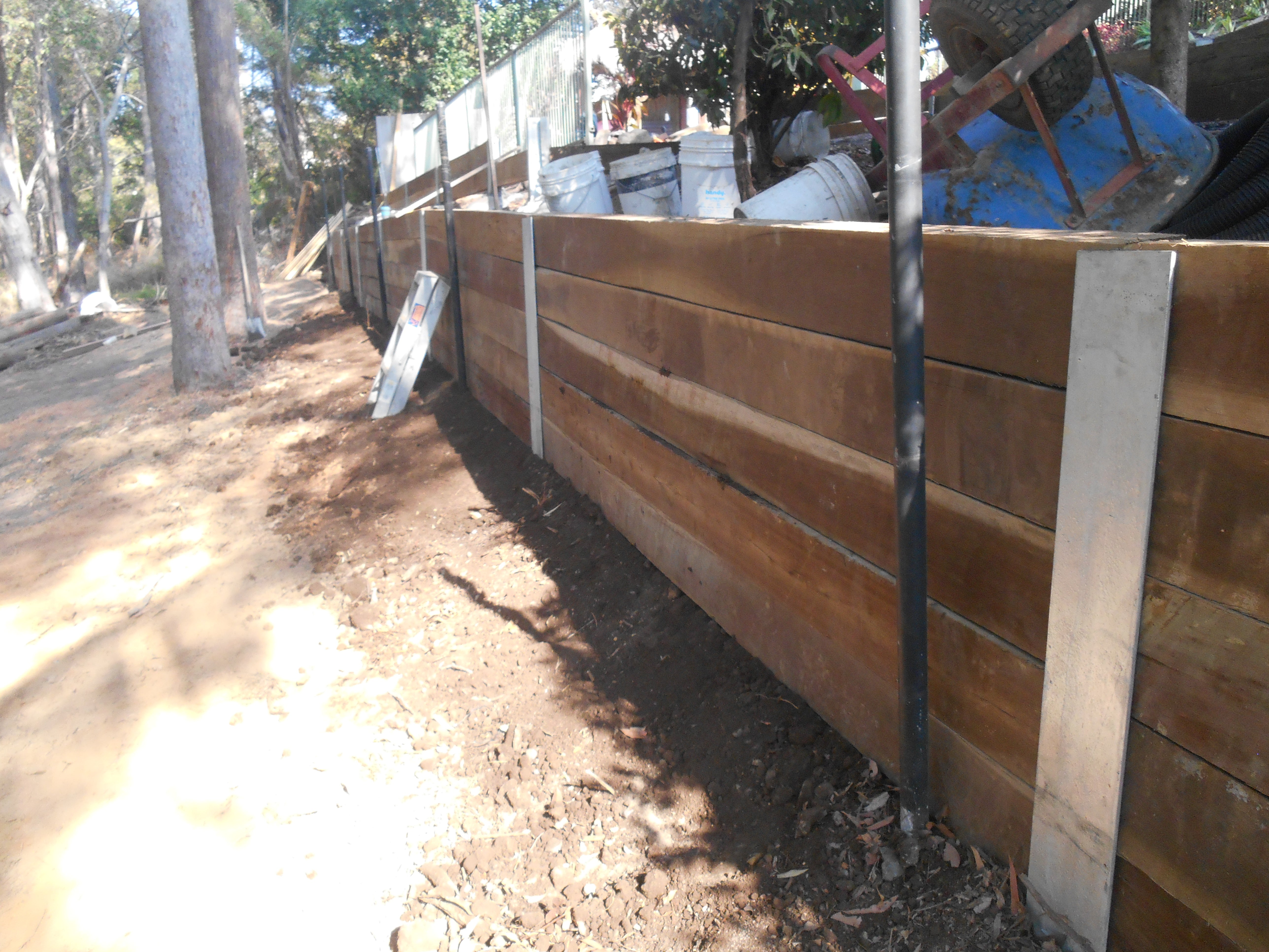 Reliable Treated Hardwood Sleeper Wall for Residential Property in Robina
